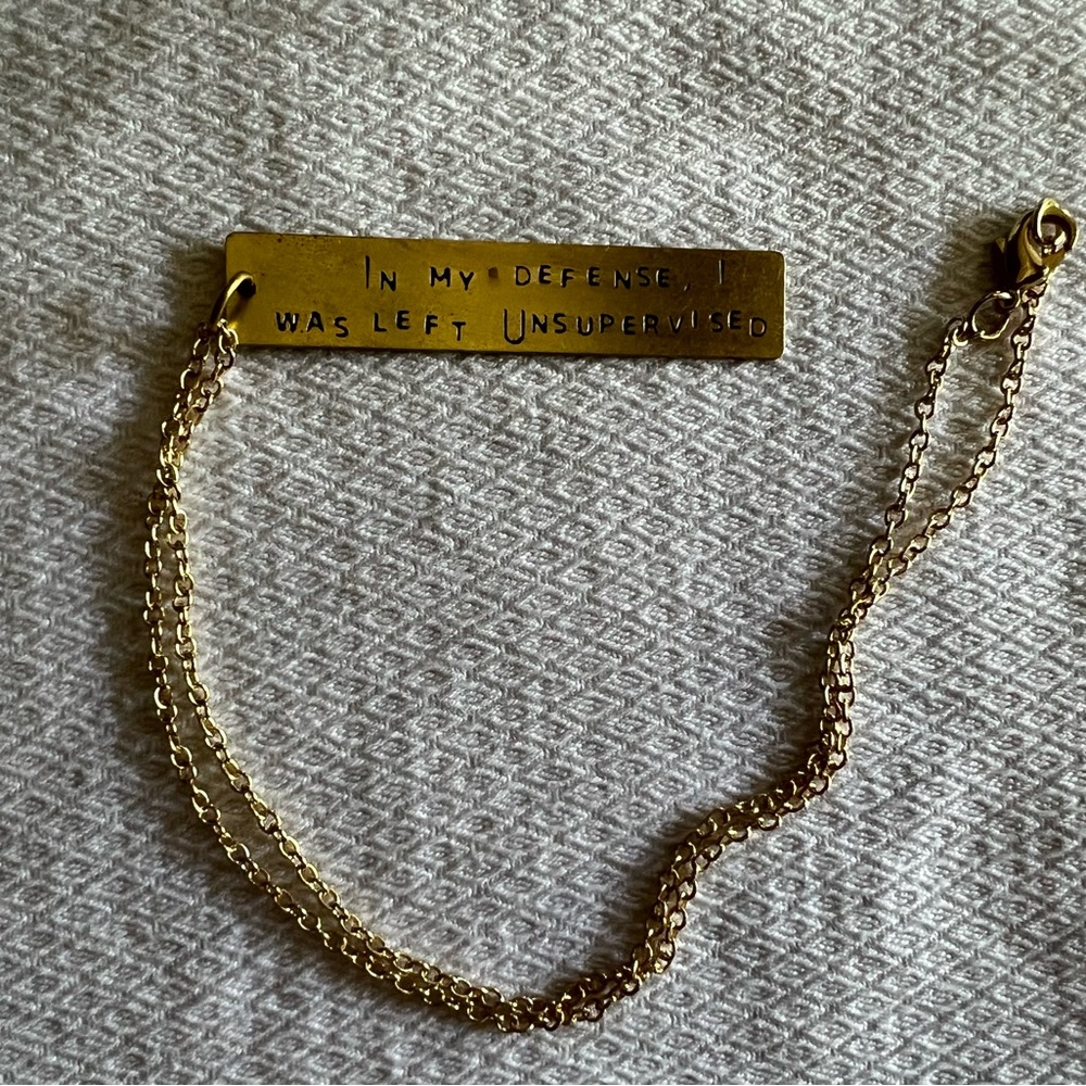Copper Stamped Bar Necklace